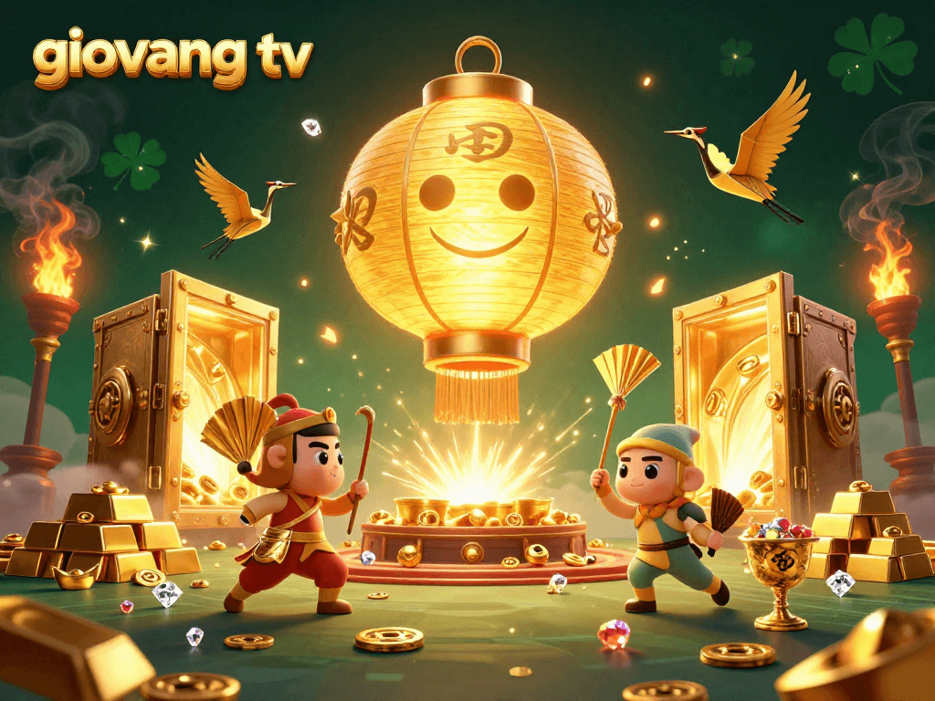 Experience thrilling gameplay with giovang tv's vibrant 3D gaming atmosphere showcasing lucky symbols and treasure.