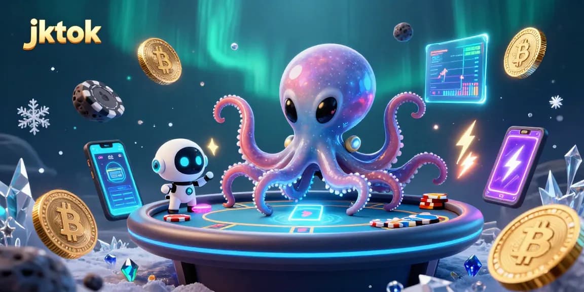 Menangkan permainan di jktok dengan alien dan robot mengelola meja poker holografis.
