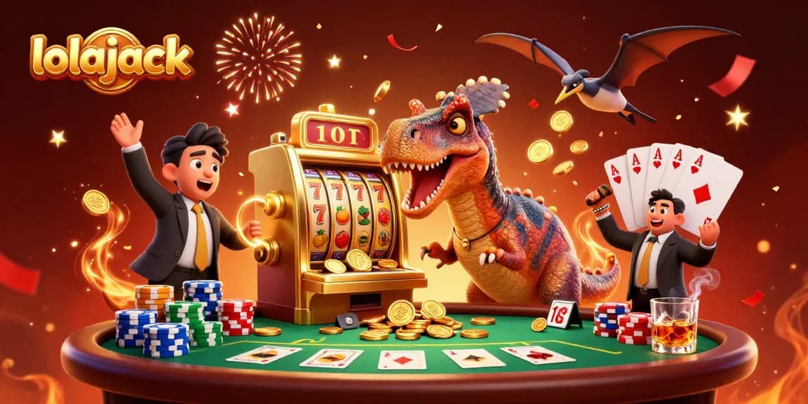 Experience the excitement of lolajack as pachycephalosaurus triggers a jackpot amidst casino chaos.