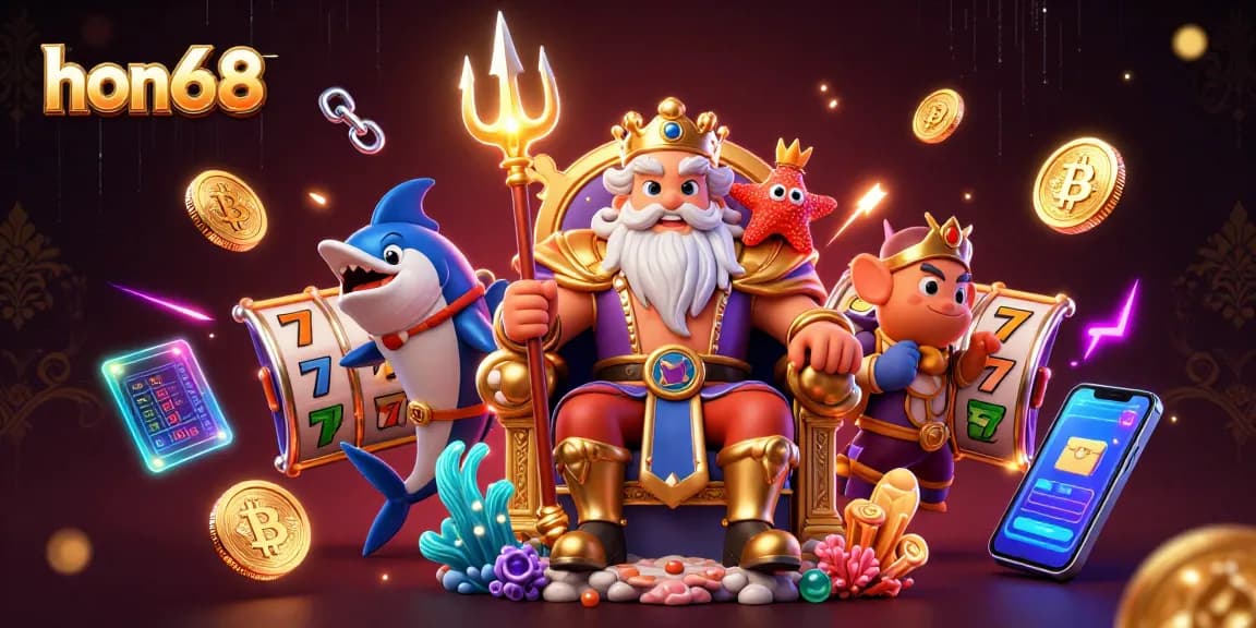 Experience the thrill of winning at hon68 with engaging slot games amidst vibrant 3D visuals.