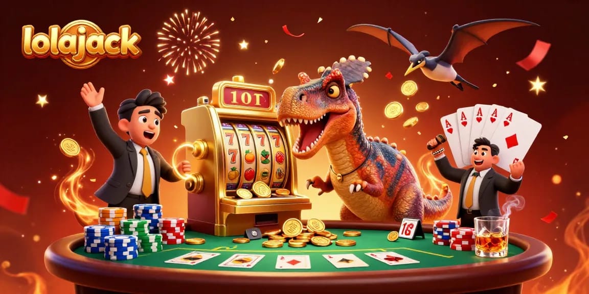 Experience the excitement of lolajack as pachycephalosaurus triggers a jackpot amidst casino chaos.