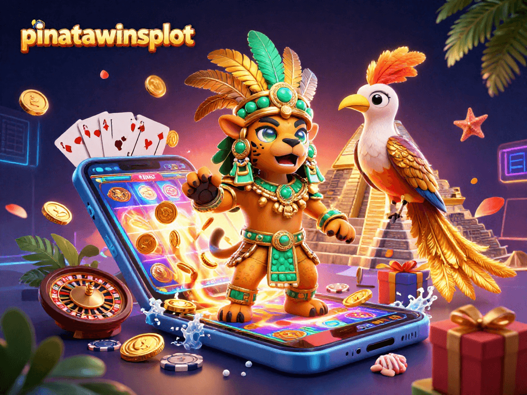 Spin golden coins and win on pinatawinsslot with vibrant Mayan-themed characters.