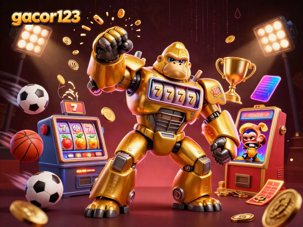 Experience excitement with gacor123 as a golden gorilla mech brings you thrilling jackpots and dynamic sports elements.