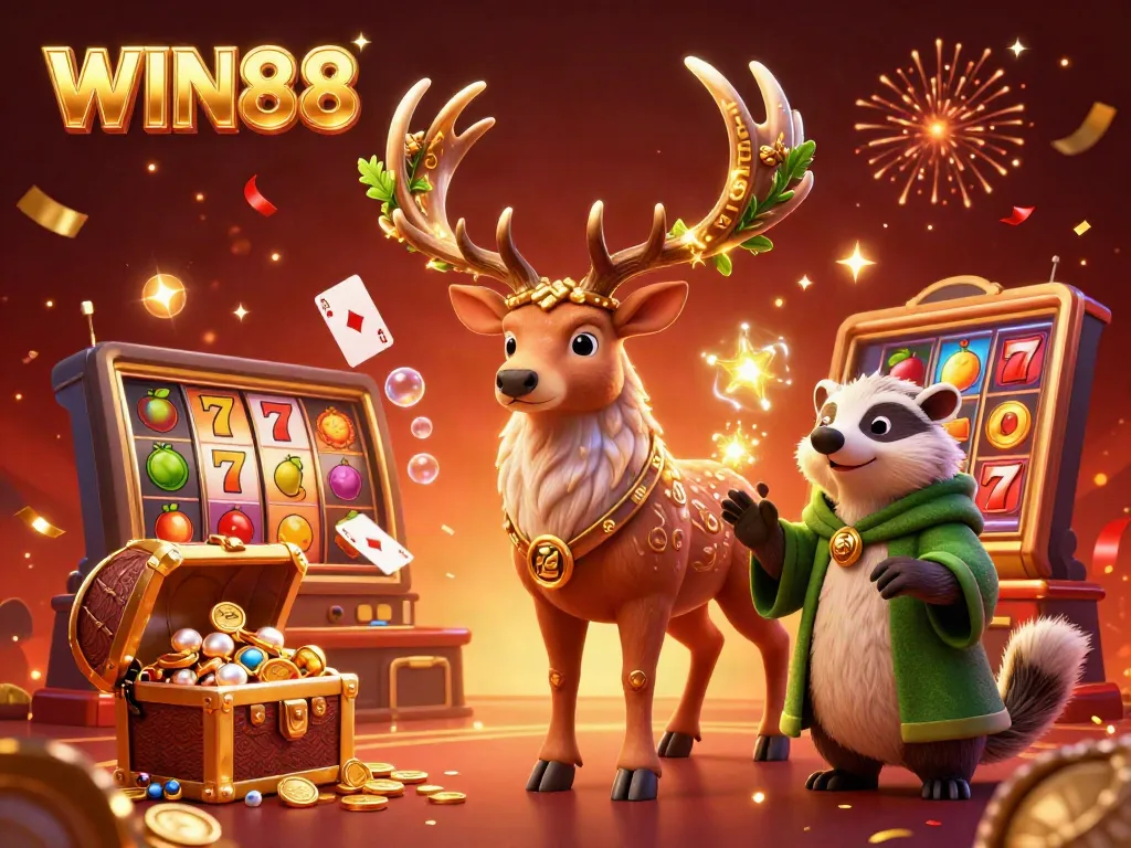 Experience the excitement of WIN88 casino with magical characters and vibrant gaming elements.