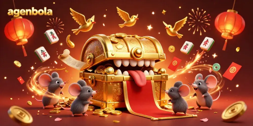 Experience the thrill of winning with agenbola in this vibrant 3D casino illustration.