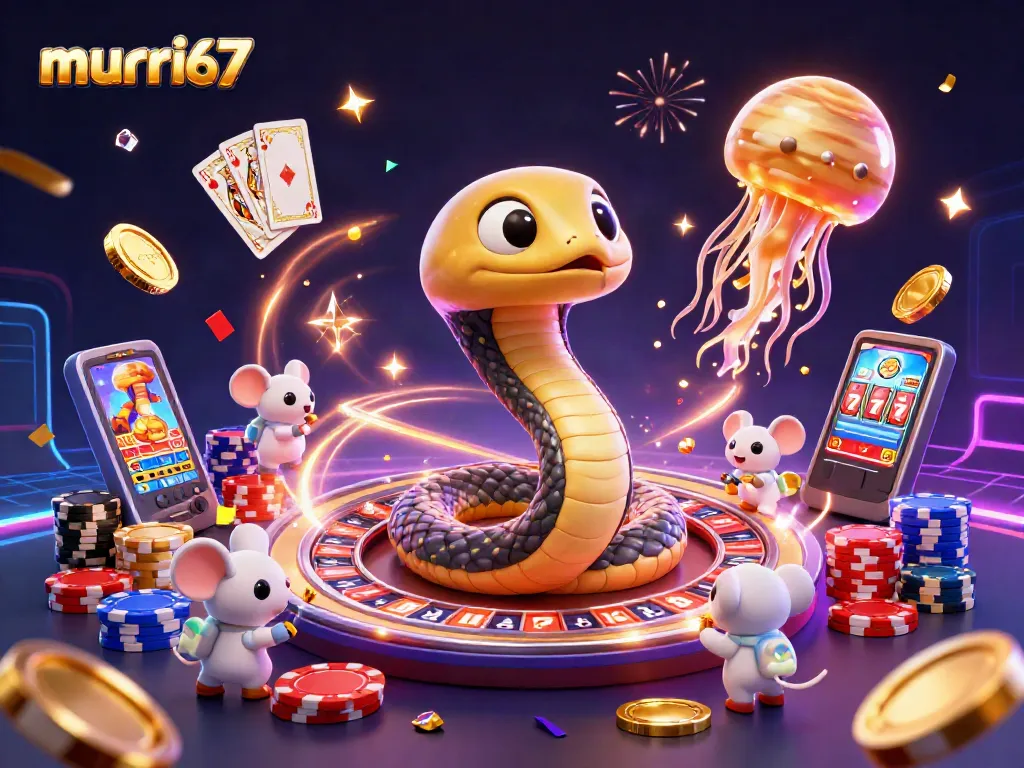 Experience thrilling bets with murai67's cosmic casino scene featuring vibrant characters and dynamic game elements.