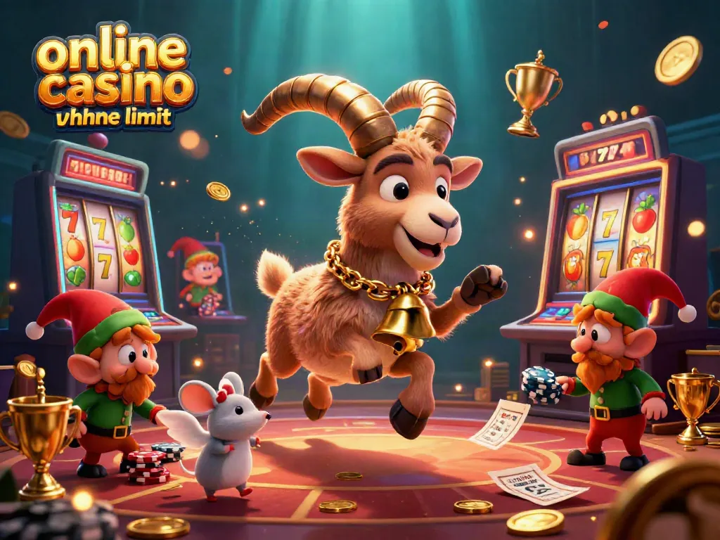 Experience the excitement of an online casino ohne limit with the Krampus goat overseeing the gaming chaos.