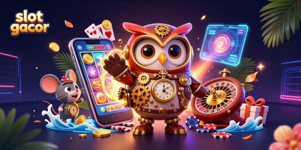 Menangkan slot gacor dengan ilustrasi kasino 3D penuh aksi yang memukau.