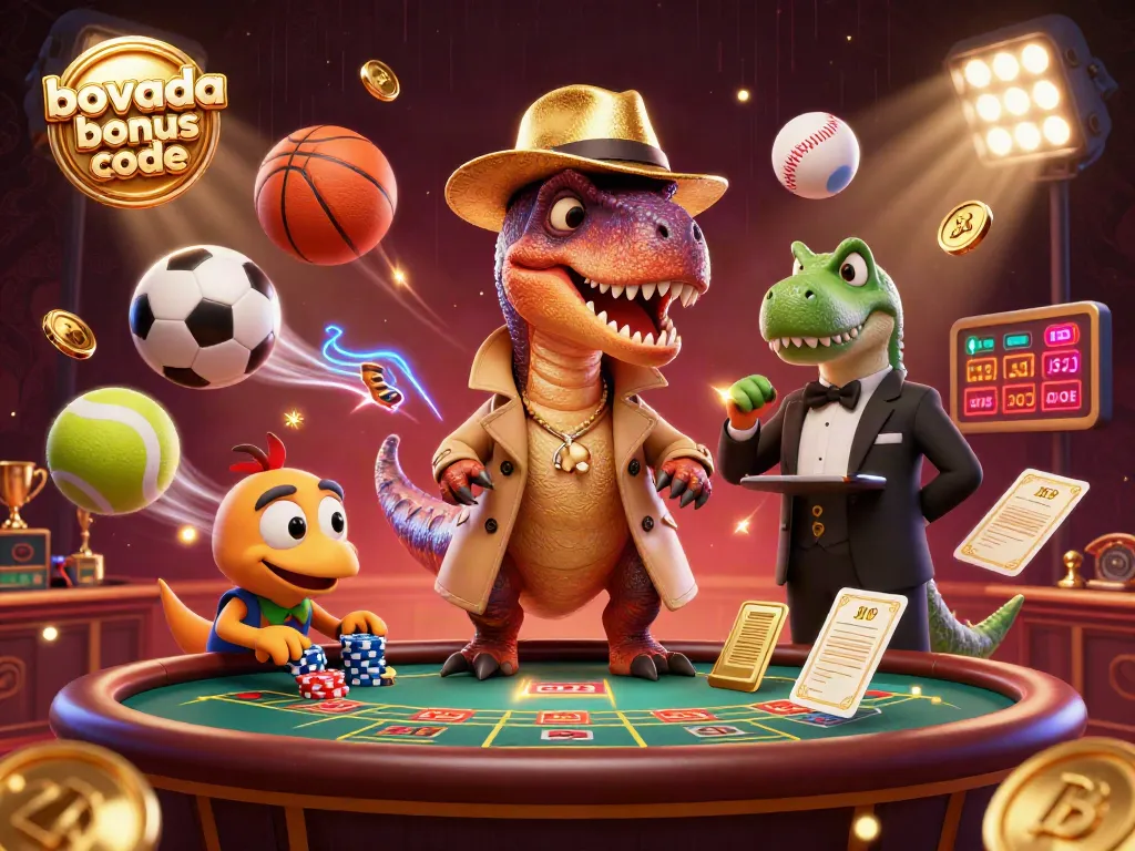 Win with the latest bovada bonus code at a vibrant blackjack scene featuring animated dinosaurs.