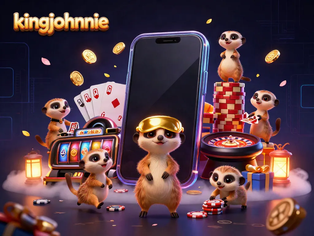 Experience the vibrant, energetic atmosphere of the kingjohnnie casino with colorful games and fun meerkat characters.