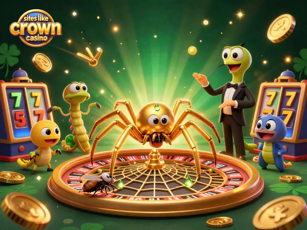 Spin the reels at sites like Crown Coins Casino with this dynamic 3D illustration of slot games and winning moments.