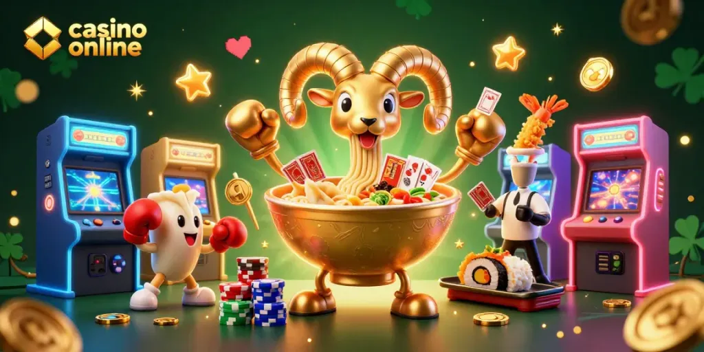 Menghadirkan casino online dengan ilustrasi kartun 3D penuh warna dan karakter unik yang bermain kartu.