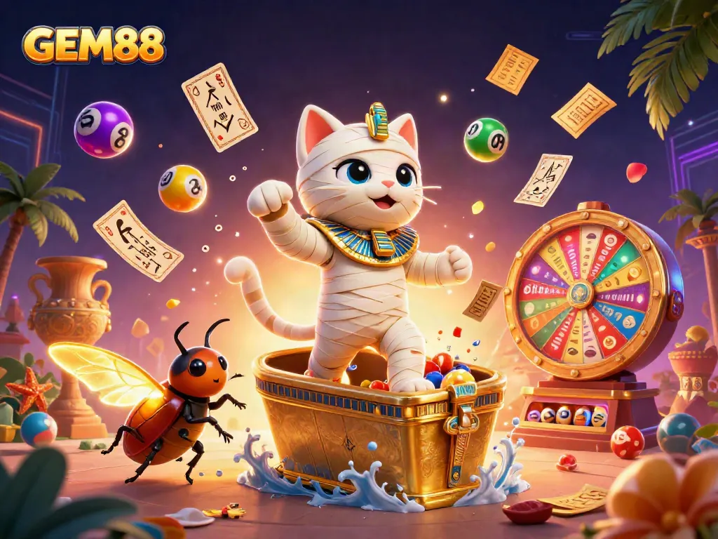 Engage in thrilling adventures with GEM88 showcasing dynamic casino excitement and vibrant game elements.