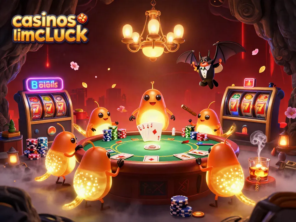 Experience casinos like mcluck with glowworms illuminating poker gameplay and vibrant elements