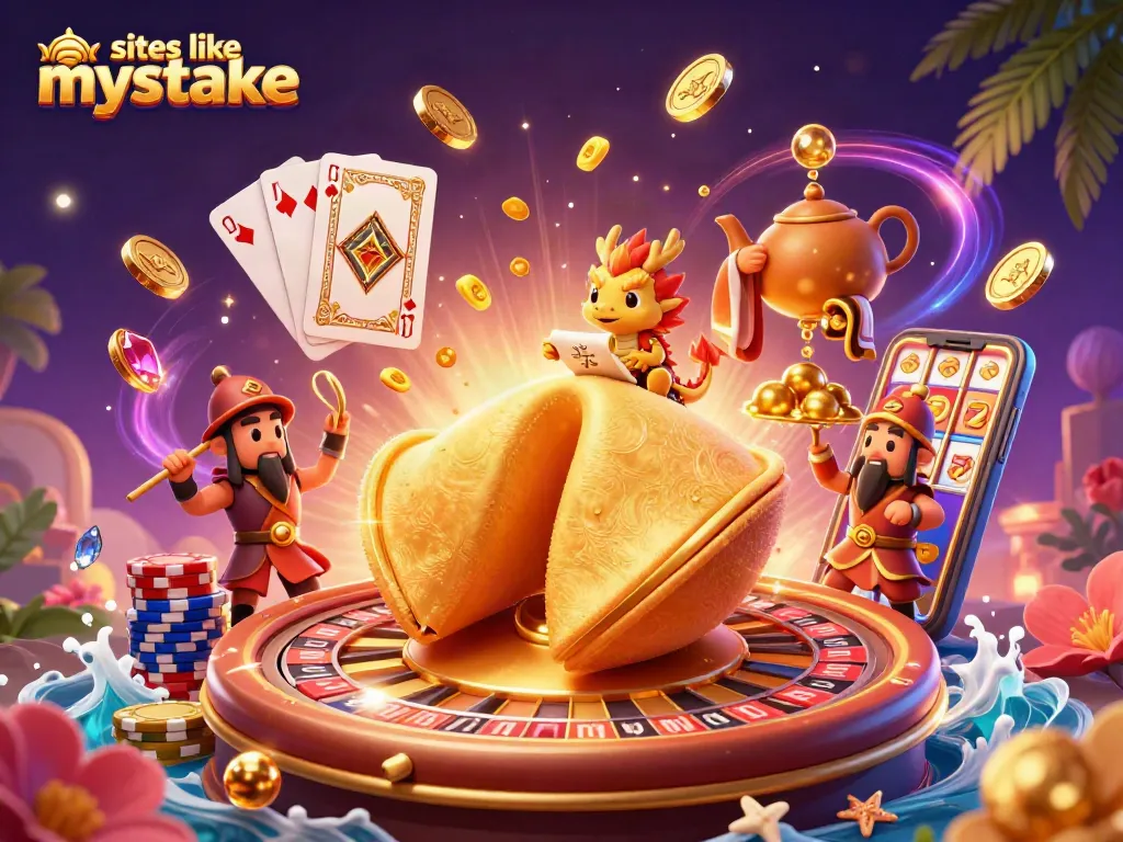 Experience thrilling wins with sites like mystake through a vibrant casino scene bursting with action.