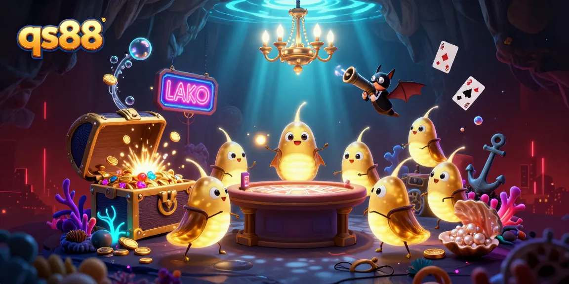 Experience thrilling gameplay at qs88 with glowworms lighting a vibrant underwater casino.
