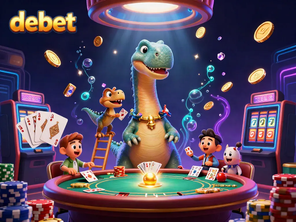 Experience debet's casino adventure featuring vibrant characters and sparkling gameplay elements.