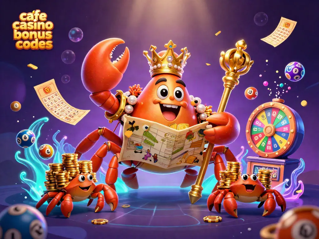 Experience exciting wins with cafe casino bonus codes in this vibrant 3D illustration.
