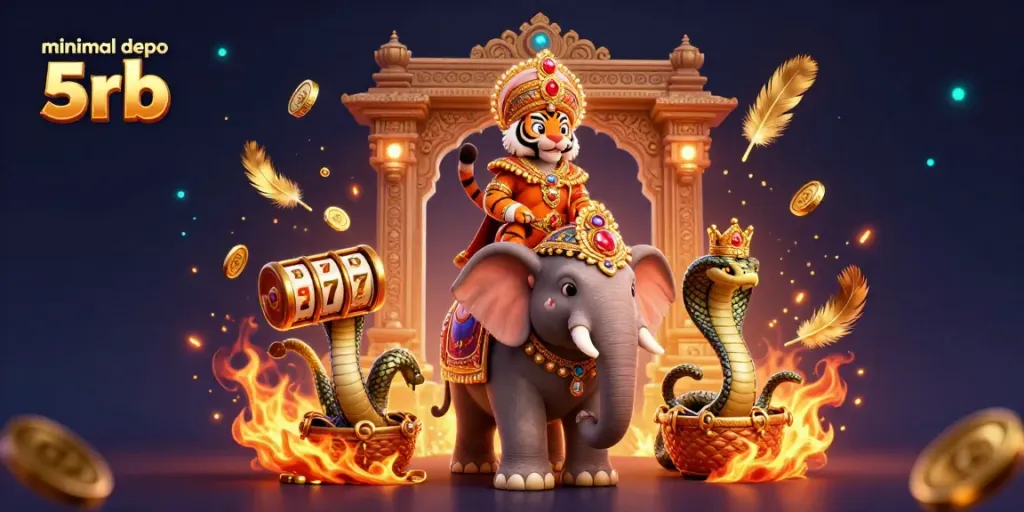 Experience the thrill of minimal depo 5rb with vibrant 3D characters and casino elements in a richly detailed scene.