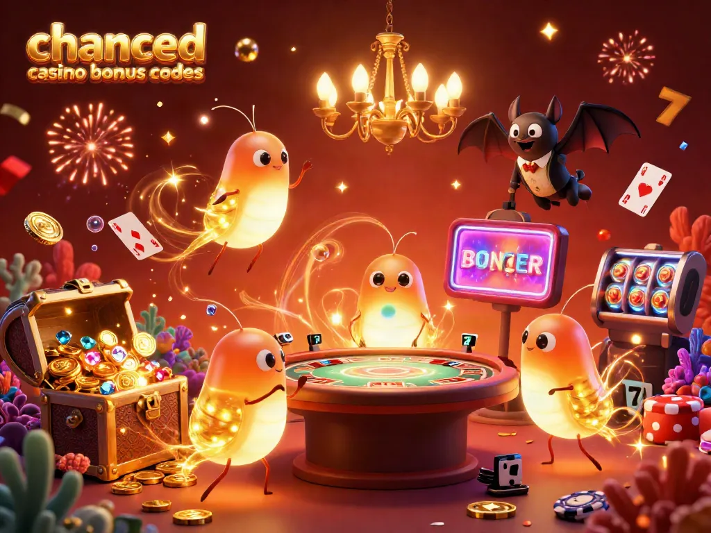 Win big with chanced casino bonus codes in an enchanting glowworm casino scene.