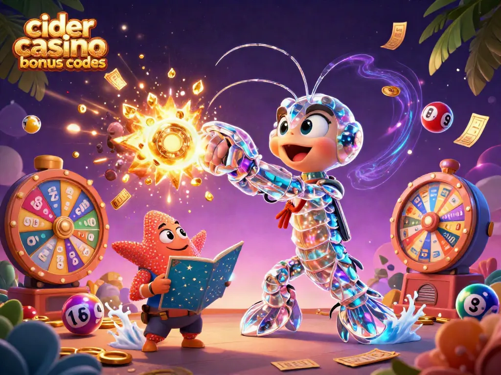 Engage with Cider Casino bonus codes for exciting prizes amidst colorful lottery elements.