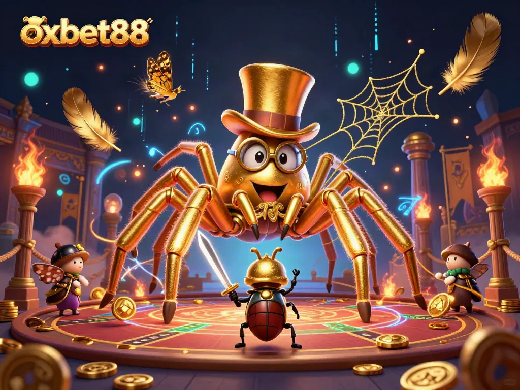 Experience the thrilling world of oxbet88 with a vibrant 3D casino scene featuring dynamic characters and rich details.
