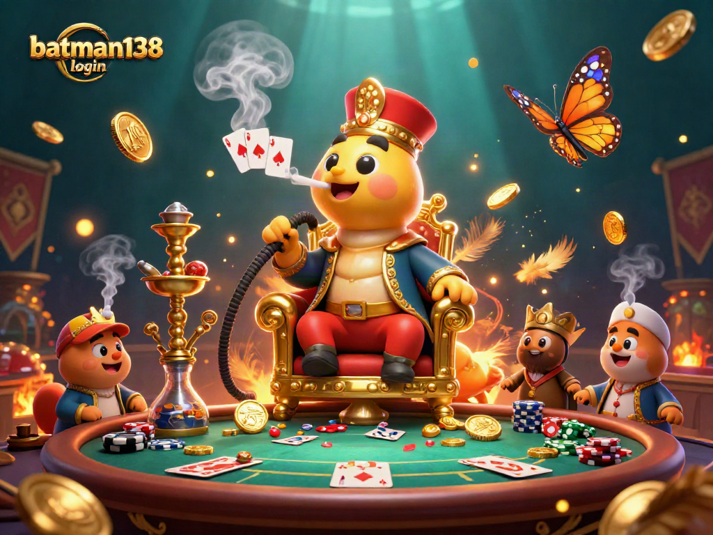 Engaging batman138 login scene with poker elements and vibrant characters lighting up the casino.