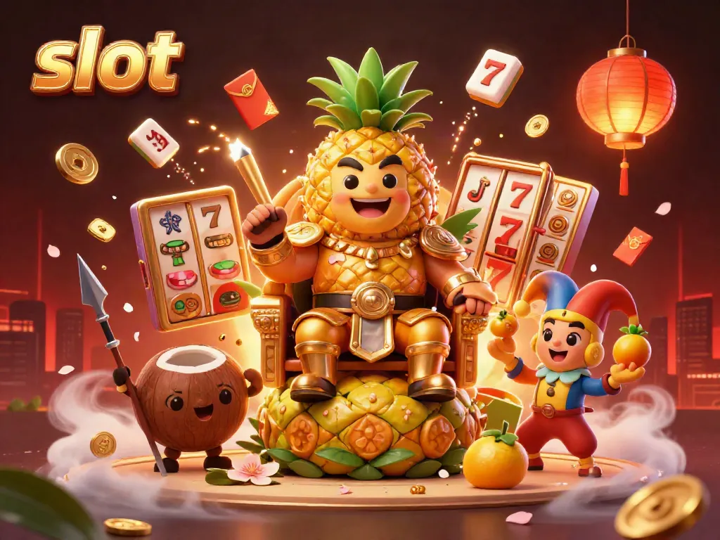 Experience the excitement of slot gaming with vibrant characters and dynamic casino elements.