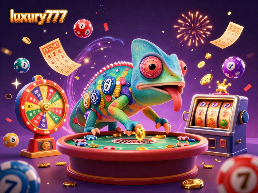 Dalam menghadapi permainan kasino, luxury777 menampilkan pemilik kasino bistik chameleon yang beraksi di platform permainan yang meriah.