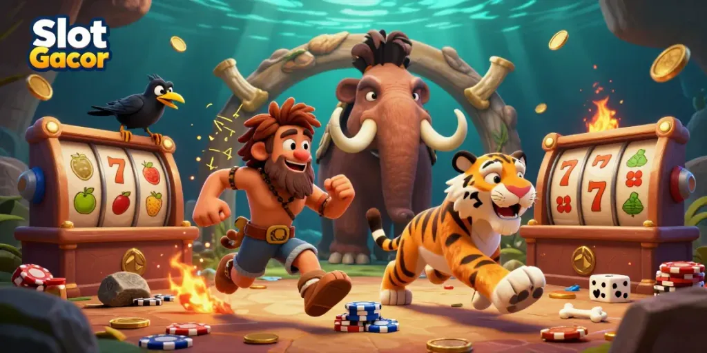 Experience Slot Gacor as a caveman and sabertooth team run a prehistoric casino with dynamic slot elements.